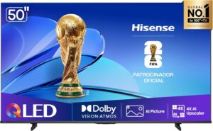 Hisense Smart TV UHD 4K QLED 50" Polegadas 50Q6QV com HDR10+, Dolby Atmos, Sports Mode, Game Mode Plus e Compatível com Alexa