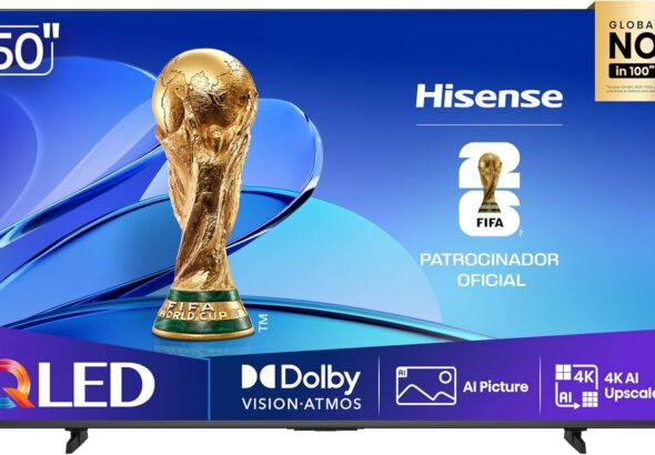 Hisense Smart TV UHD 4K QLED 50" Polegadas 50Q6QV com HDR10+, Dolby Atmos, Sports Mode, Game Mode Plus e Compatível com Alexa