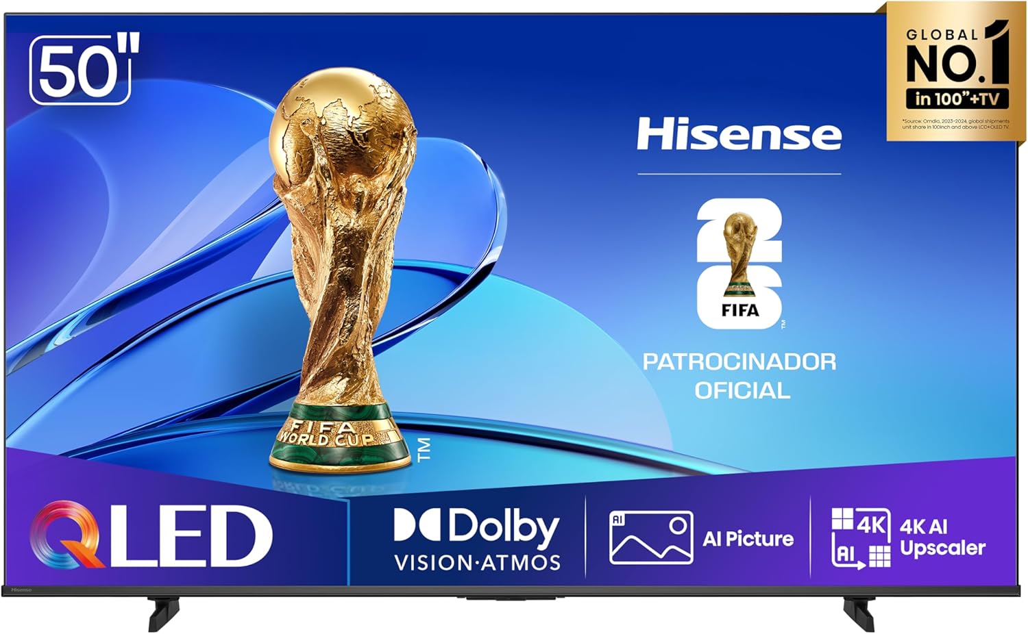 Hisense Smart TV UHD 4K QLED 50" Polegadas 50Q6QV com HDR10+, Dolby Atmos, Sports Mode, Game Mode Plus e Compatível com Alexa